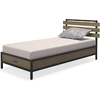 кованая кровать односпальная 90х200 темно-коричневая neo loft в Нижневартовске