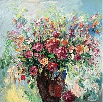 картина маслом цветы в горшке в Нижневартовске