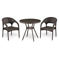 комплект мебели из искуственного ротанга коричневый на 2 персоны fujo в Нижневартовске