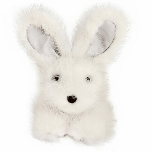 игрушка зайчик (белый) натуральный мех норки в Нижневартовске
