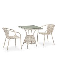 комплект плетеной мебели jomaz на 2 персоны молочный в Нижневартовске