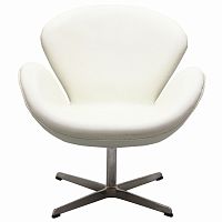 кресло swan chair экокожа белое в Нижневартовске