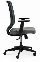 кресло компьютерное лондон офис lb черный пластик / серая сетка / серая ткань в Нижневартовске