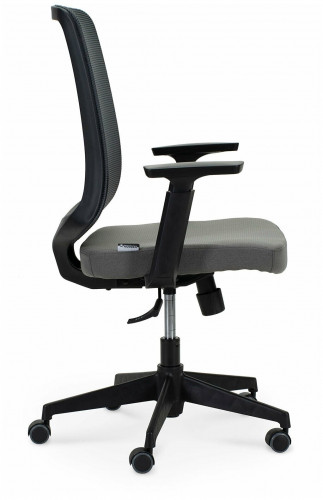 кресло компьютерное лондон офис lb черный пластик / серая сетка / серая ткань в Нижневартовске