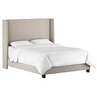 кровать двуспальная 180х200 бежевая kelly wingback gray velvet в Нижневартовске