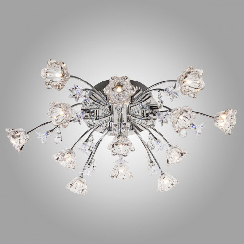 потолочная люстра eurosvet 4928/13 хром/бело-голубой в Нижневартовске