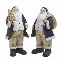 декор новогодний для дома настольный санта в черной шубе, 2 штуки в Нижневартовске