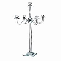 канделябр стеклянный высокий на 5 свечей branson, 72,5 см в Нижневартовске