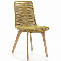 стул из эвкалипта с натуральным канатом glendon горчичный cc0546s32 от la forma (ex julia grup) в Нижневартовске