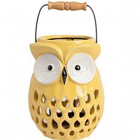 подсвечник-фонарь керамический желтый сова spy, 20,5 см в Нижневартовске