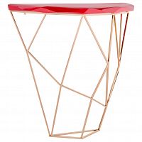 консоль geometric 100x38x90 золото, красная столешница в Нижневартовске