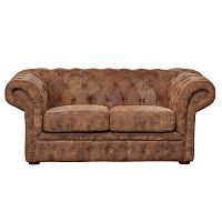 диван честерфилд двухместный прямой коричневый в Нижневартовске