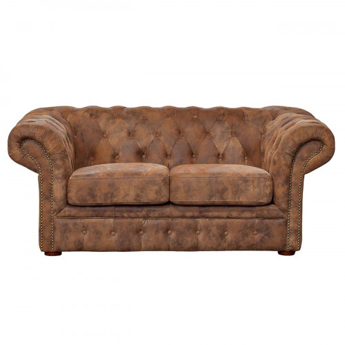 диван честерфилд двухместный прямой коричневый в Нижневартовске