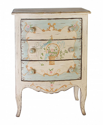 комод малый с росписью florans белый в Нижневартовске