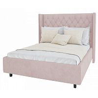 кровать подростковая из велюра 140х200 пыльная роза wing-2 в Нижневартовске