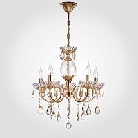 подвесная люстра eurosvet 10045/5 золото/прозрачный хрусталь в Нижневартовске