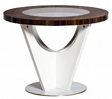 стол стол журнальныйешница со стеклом 67х67х50 белый, коричневый в Нижневартовске