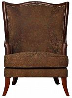 кресло коричневый с зеленым жаккард, спинка пу темно-коричневый 79х84х99 см в Нижневартовске