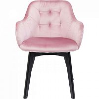 стул мягкий с подлокотниками lady розовый черные ножки в Нижневартовске