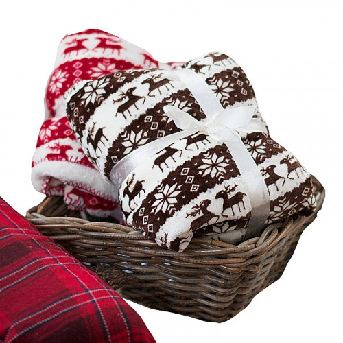 коричневый плед с оленями в Нижневартовске