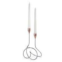 подсвечник металлический на 2 свечи хром-медь loop, 28 см в Нижневартовске