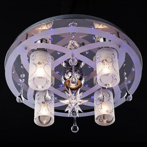 потолочная люстра eurosvet 70202/5 хром/синий+красный+фиолетовый в Нижневартовске