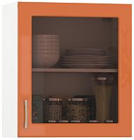 шкаф навесной 600 витрина 1 дверь кухня сандра манго глянец/белый в Нижневартовске