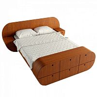 кровать двуспальная с тумбами и комодом 160х200 бежевая цикл в Нижневартовске