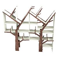 стеллаж дерево двойное орех и белый 151х150х24 см от odingeniy в Нижневартовске