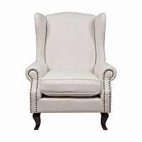кресло мягкое с ушами белое collins wingback chair в Нижневартовске