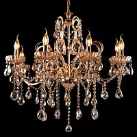 подвесная люстра eurosvet 3108/8 золото/тонированный хрусталь strotskis в Нижневартовске