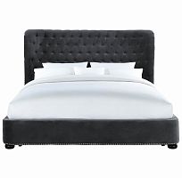 кровать двуспальная 160х200 серая из велюра henbord в Нижневартовске