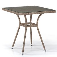 стол из иск. ротанга t282bnt-w56-70x70 light brown в Нижневартовске