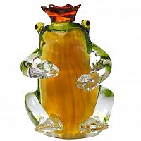 статуэтка лягушка-королева 9х8,5х14 жёлто-зелёная в Нижневартовске