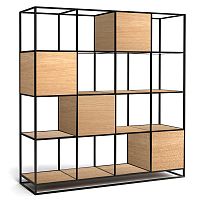 стеллаж kvadra 4 black светлый дуб в Нижневартовске