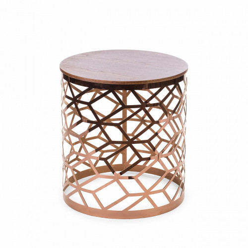 стол кофейный figaro золотой, темно-коричневый в Нижневартовске