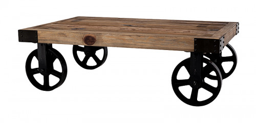 стол кофейный на колесах лофт коричневый в Нижневартовске