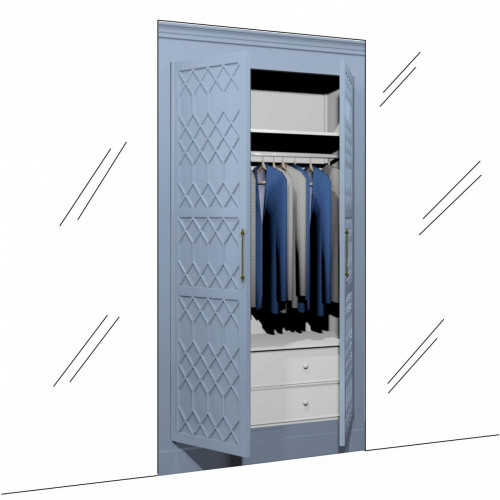 гардероб встраиваемый с тумбой портленд без уголков васильковое поле в Нижневартовске