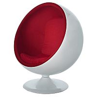 кресло-шар eero ball chair бело-красное в Нижневартовске