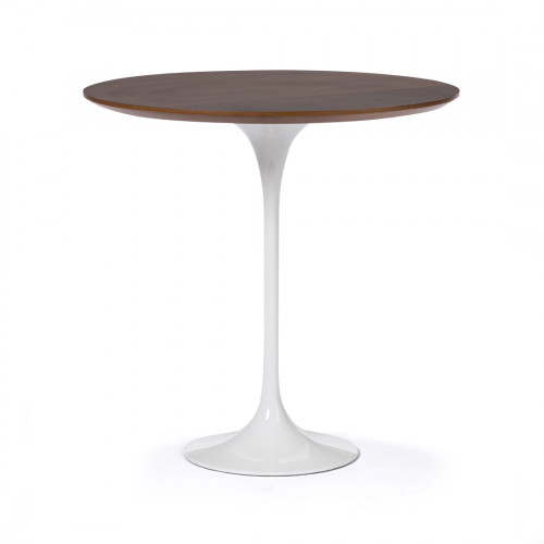 стол кофейный tulip с деревянной столешницей высота 52 коричневый, блый в Нижневартовске