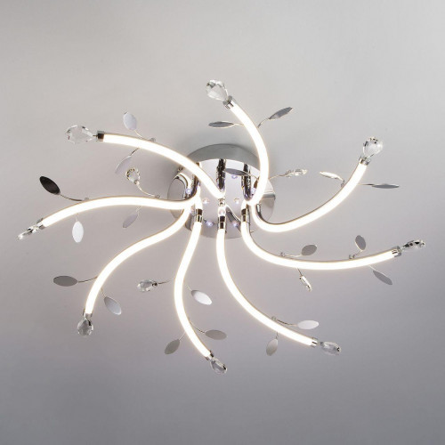 потолочная светодиодная люстра eurosvet willow 90128/8 хром в Нижневартовске