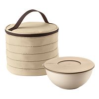 набор термосумка+контейнер handy круглый бежевый в Нижневартовске