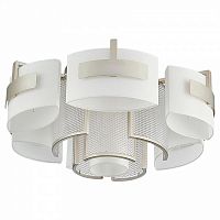 потолочная люстра newport 4310/pl серебро, бежевая в Нижневартовске