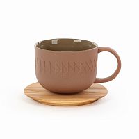 чашка с блюдцем tactile диаметр 9,4 коричневый в Нижневартовске