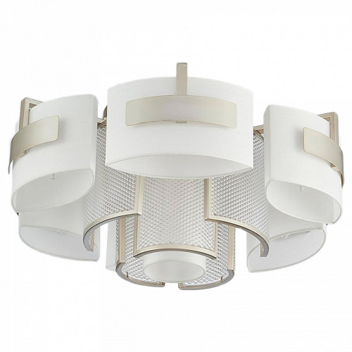 потолочная люстра newport 4310/pl серебро, бежевая в Нижневартовске