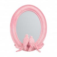 зеркало овальное настенное с птицами розовое pink в Нижневартовске