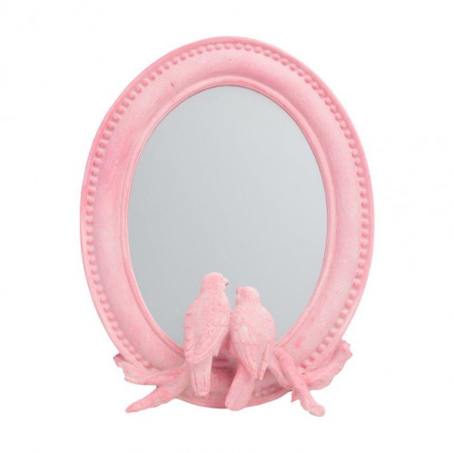 зеркало овальное настенное с птицами розовое pink в Нижневартовске