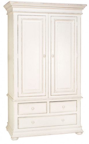 шкаф платяной двухдверный с ящиками нордик белый в Нижневартовске