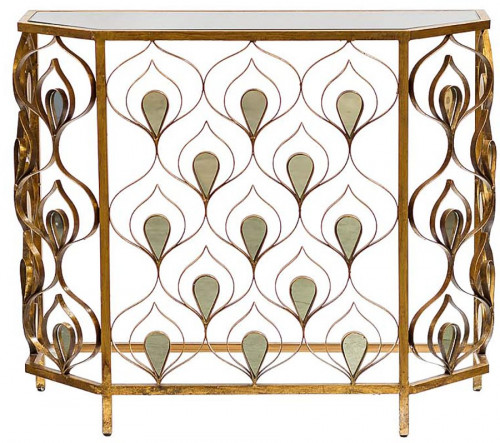 консоль с зеркальными вставками foglio золото в Нижневартовске