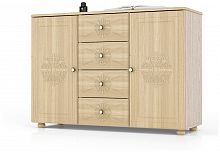 комод широкий онега к-17, цвет лен/ясень шимо светлый в Нижневартовске